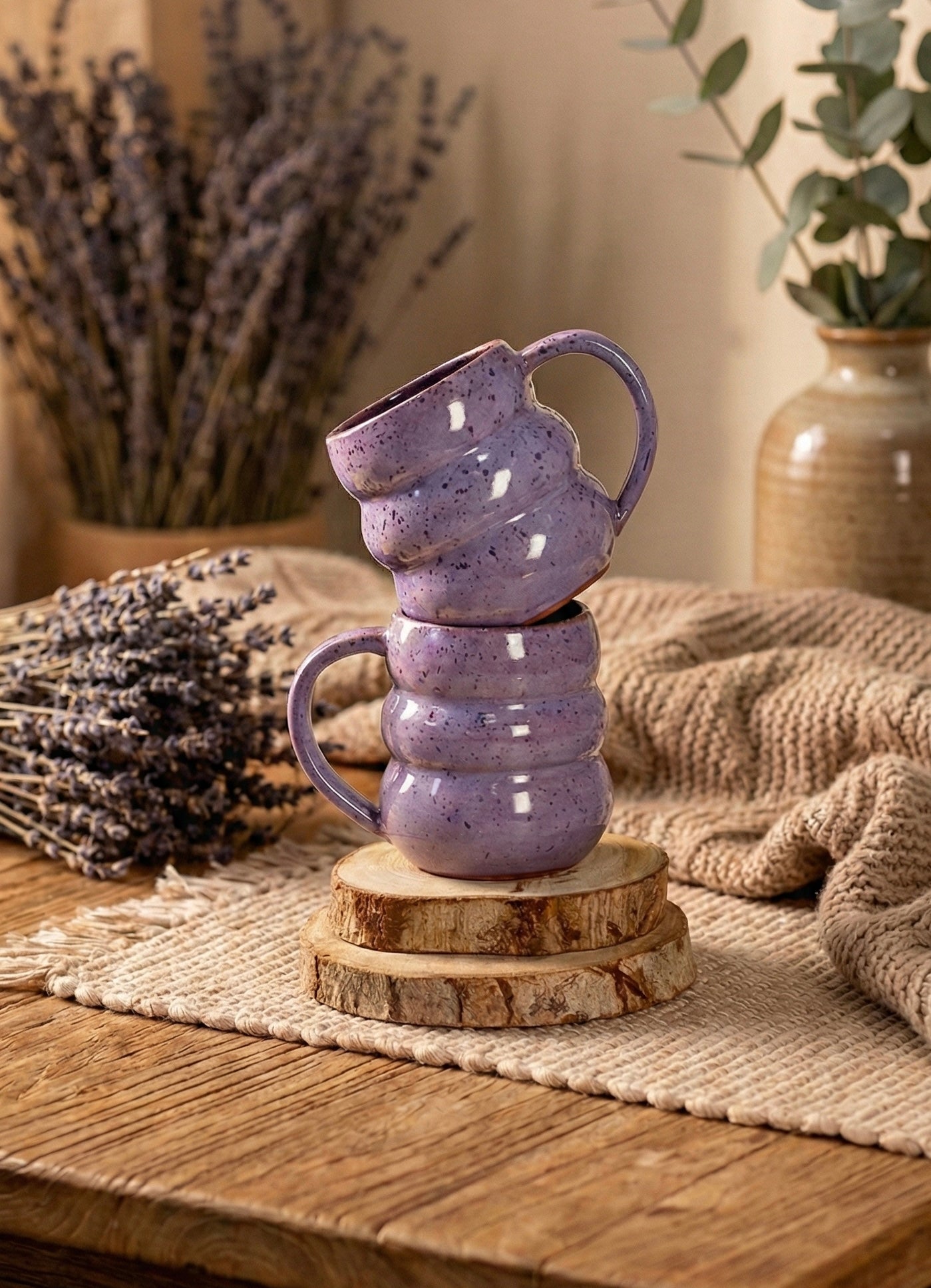 Lavender bubbles mug