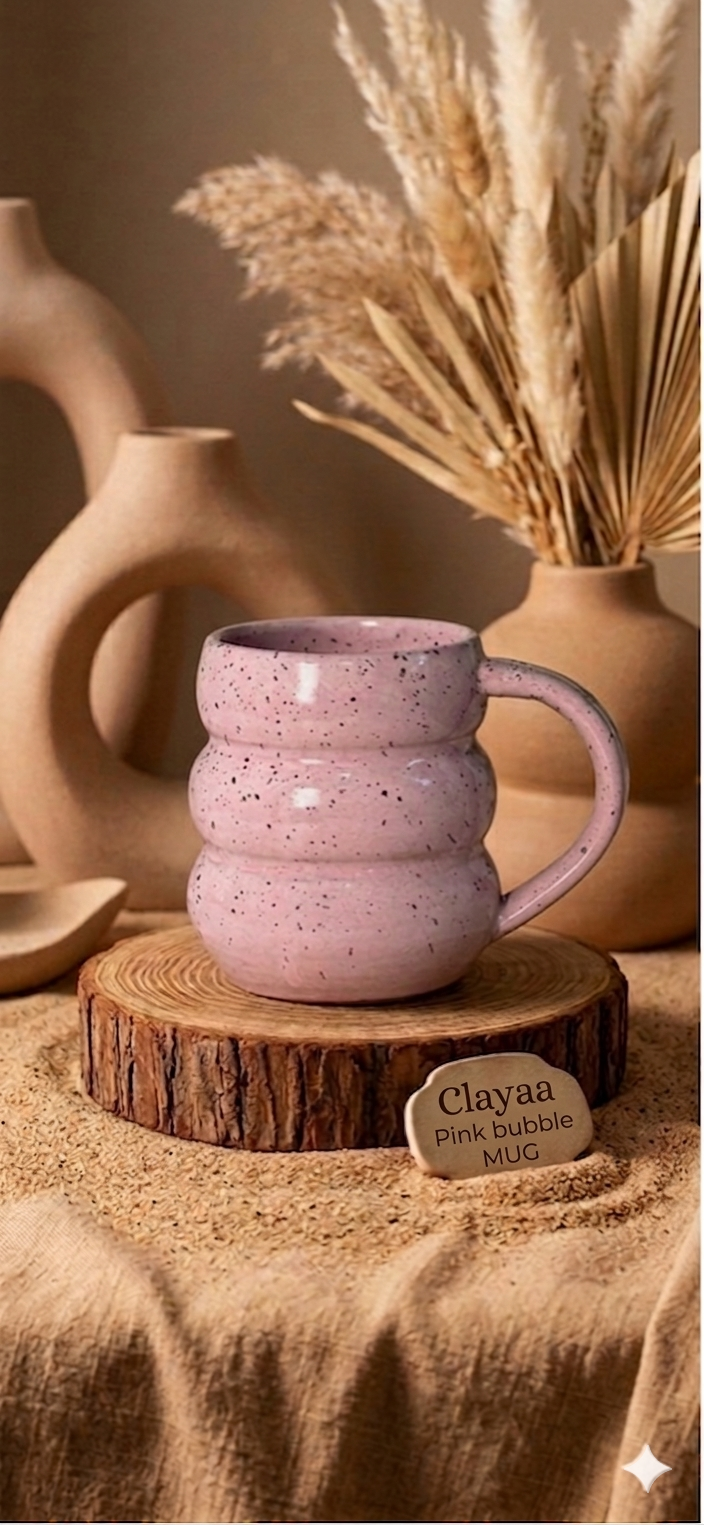 Pink bubble mug